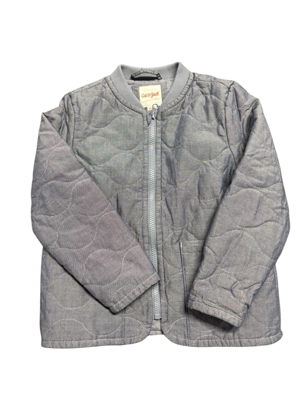 Cat & Jack Quilted Jacket Gray XS 4/5 Lightweight Kids Coat